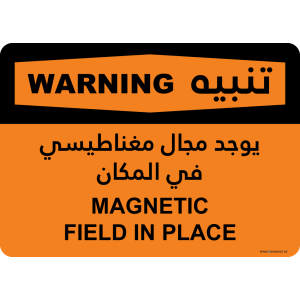 G Signage - "Magnetic Field in place" - EN-AR - OSHA Warning Sign