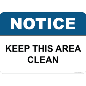 G Signage - "Keep This Area Clean" - EN - OSHA Notice Sign