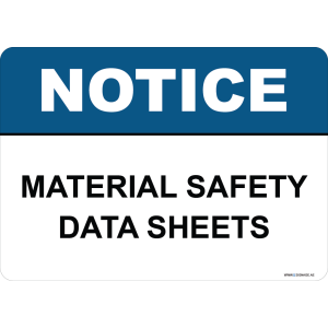 G Signage - "Material Safety Data Sheets" - EN - OSHA Notice Sign
