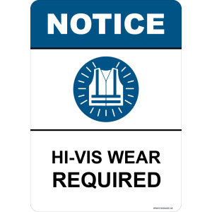 G Signage - "Hi-VIS Wear Required" - EN - OSHA Notice Sign