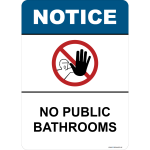 G Signage - "No Public Bathrooms" - EN - OSHA Notice Sign