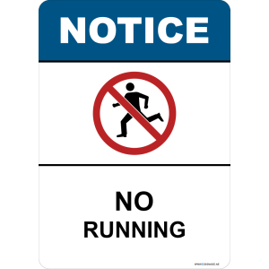 G Signage - "No Running" - EN - OSHA Notice Sign
