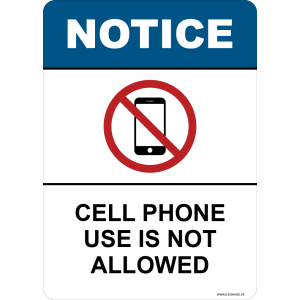 G Signage - "Cell Phone Use Is Not Allowed" - EN - OSHA Notice Sign