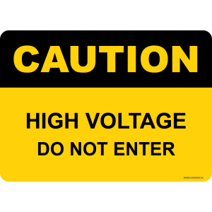 G Signage - "High Voltage Do Not Enter" - EN - OSHA Caution Sign