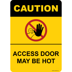 G Signage - "Access Door May Be Hot" - EN - OSHA Caution Sign