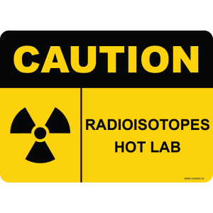 G Signage - "Radioisotopes Hot Lab" - EN - OSHA Caution Sign