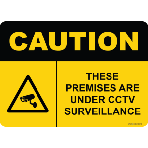 G Signage - "These Premises Are Under CCTV Surveillance" - EN - OSHA Caution Sign