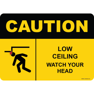 G Signage - "Low Ceiling Watch Your Head" - EN - OSHA Caution Sign