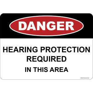 G Signage - "Hearing Protection Required In This Area" - EN - OSHA Danger Sign
