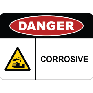 G Signage - "Corrosive" - EN - OSHA Danger Sign