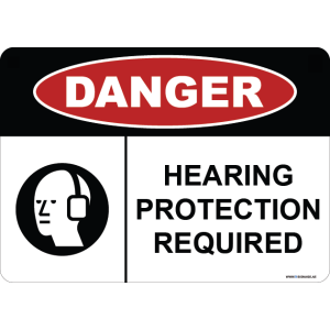 G Signage - "Hearing Protection Required" - EN - OSHA Danger Sign
