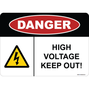 G Signage - "High Voltage Keep Out" - EN - OSHA Danger Sign