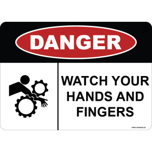 G Signage - "Watch Your Hands And Fingers" - EN - OSHA Danger Sign