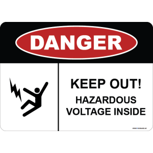 G Signage - "Keep Out Hazardous Voltage Inside" - EN - OSHA Danger Sign