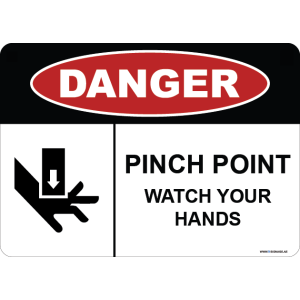 G Signage - "Pinch Point Watch Your Hands" - EN - OSHA Danger Sign