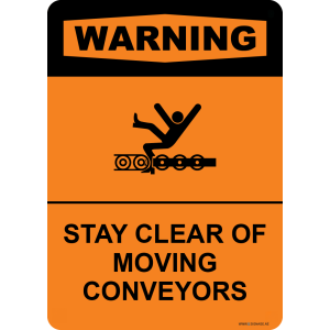 G Signage - "Stay clear of moving conveyors" - EN - OSHA Warning Sign