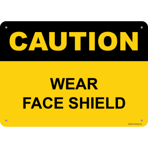 G Signage - "Wear Face Shield" - EN - OSHA Caution Sign