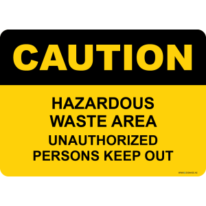 G Signage - "Hazardous Waste Area Unauthorized Persons Keep Out" - EN - OSHA Caution Sign