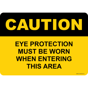 G Signage - "Eye Protection Must Be Worn When Entering This Area" - EN - OSHA Caution Sign