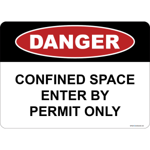 G Signage - "Confined Space enter by permit only" - EN - OSHA Danger Sign