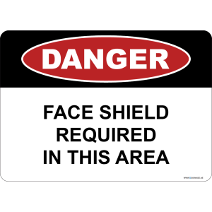 G Signage - "Face Shield Required In This Area" - EN - OSHA Danger Sign