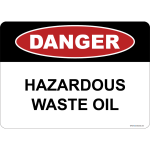 G Signage - "Hazardous Waste Oil" - EN - OSHA Danger Sign