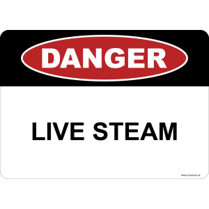 G Signage - "Live Steam" - EN - OSHA Danger Sign