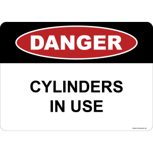 G Signage - "Cylinders In Use" - EN - OSHA Danger Sign
