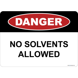 G Signage - "No Solvents Allowed" - EN - OSHA Danger Sign