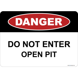 G Signage - "Do Not Enter Open Pit" - EN - OSHA Danger Sign