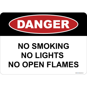 G Signage - "No Smoking No Lights No Open Flames" - EN - OSHA Danger Sign