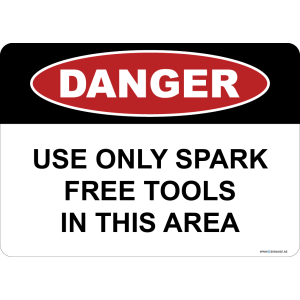 G Signage - "Use Only Spark Free Tools In This Area" - EN - OSHA Danger Sign