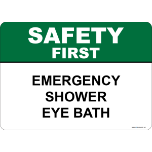 G Signage - "Emergency Shower Eye Bath" - EN - OSHA Safety First Sign
