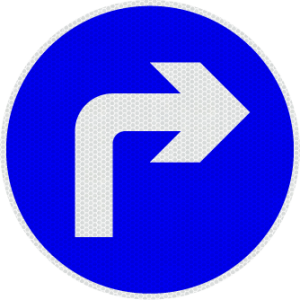 G Signage - TURN RIGHT AHEAD ONLY - Traffic Sign