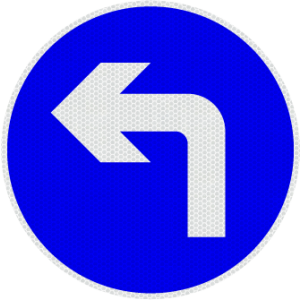 G Signage - TURN LEFT AHEAD ONLY - Traffic Sign