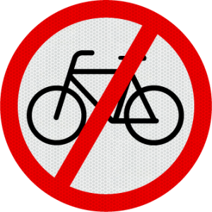G Signage - NO BICYCLE - Traffic Sign